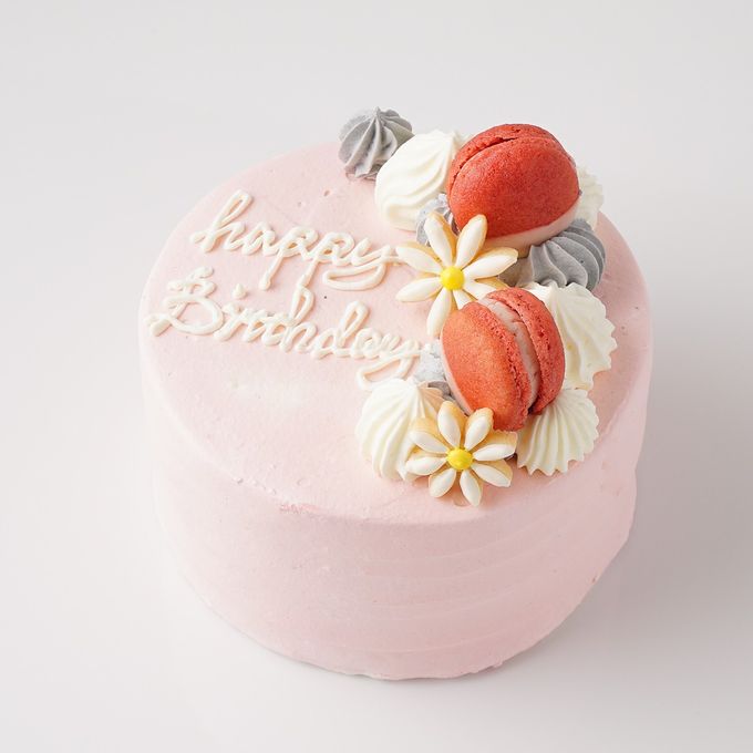 【全8色から選べる！】マカロンアイシングクッキーをデコレーションしたセンイルケーキ 4号 6