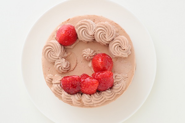 生チョコ苺ショート Lovelyアイシングクッキーケーキ 4号 12cm （お得なアイシングセットです） ＊アイシングデコ当日配送商品始まりました！ ギフトに最適  4