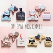 【TV紹介商品】くまのカスタムアイシングクッキー セミオーダー 3枚入り【誕生日・推し活】